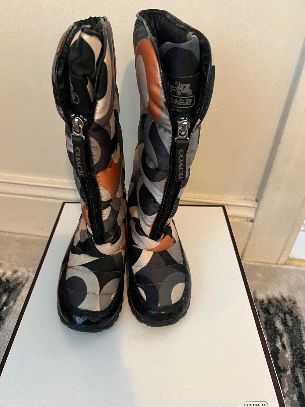COACH Women's Signature Pattern Winter Boots in Multi-Color